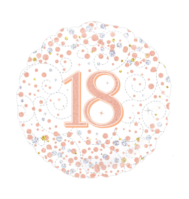 Folienballon 18 - Weiß/Rosegold Holographic
