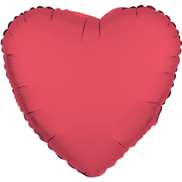 Folienballon Form Herz - Neon Rot - 45 cm