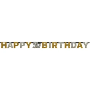 Girlande Happy 50 Birthday Sparkling 2,13m