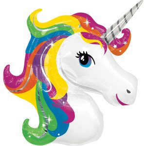 Folienballon - Form - Einhorn - Regenbogen - 83 x 73 cm