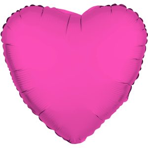 Folienballon Form Herz - Neon Rosa - 45 cm