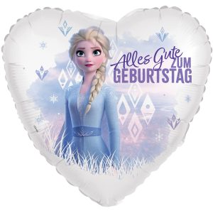 Folienballon - Form - Herz - Frozen Elsa "Alles Gute zum Geburtstag" - 45 cm