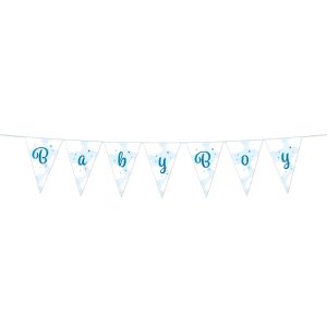 Mini-Wimpelkette aus Papier, 2 m – Baby Boy