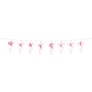 Mini-Wimpelkette aus Papier, 2 m – Baby Girl