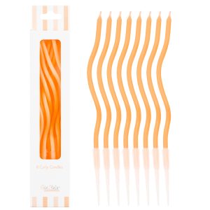 53161 8 Curly Kerzen orange