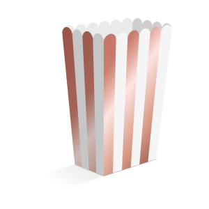 8 Popcorn-Boxen roségold, 8,5 × 8,5 × 18 cm