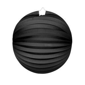 Papierlaterne rund Schwarz 25cm
