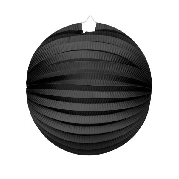 6283-1 Papierlaterne rund Schwarz 25cm
