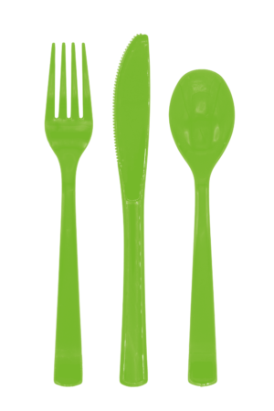 Besteck Limegreen , wiederverwendbar, 18-teilig