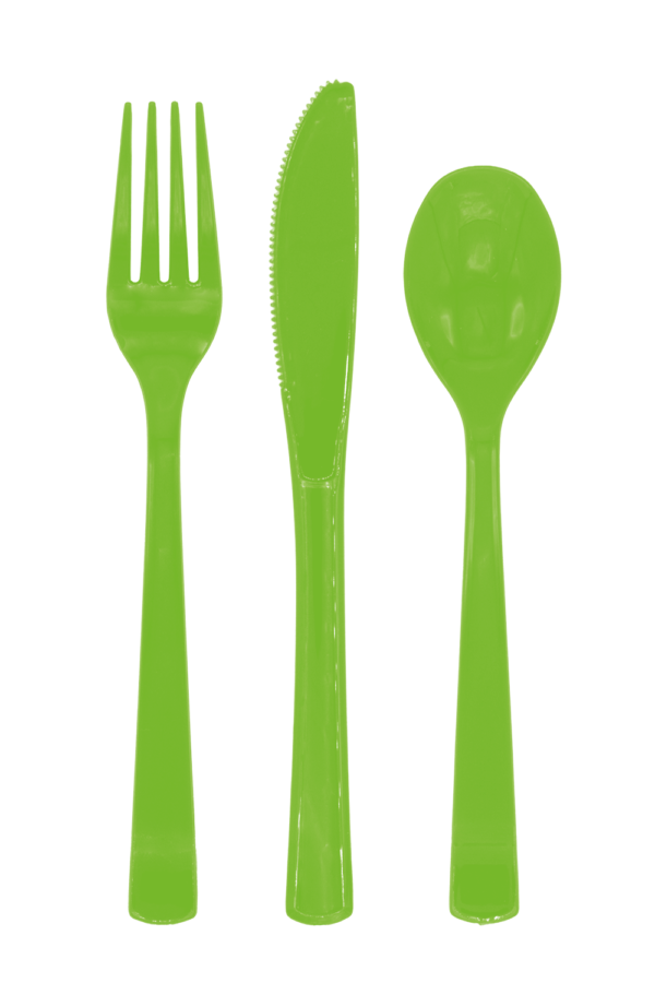 Besteck Limegreen , wiederverwendbar, 18-teilig
