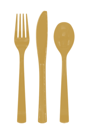 Besteck Gold , wiederverwendbar, 18-teilig