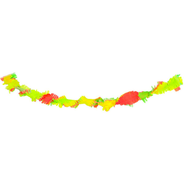 8714572077392 Girlande aus Krepppapier Neonfarben Regenbogen - 18 Meter