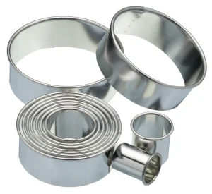KitchenCraft Elf runde glatte Gebäckausstecher mit Aufbewahrungsdose aus Metall
