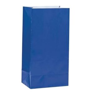 t 12 Papiertüten, 23,5 × 13 × 6 cm – Blau