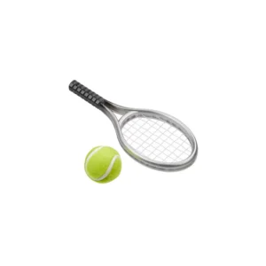 Hobby Fun Tennisschläger mit Ball, Polyresin, 3,5 x 9 cm
