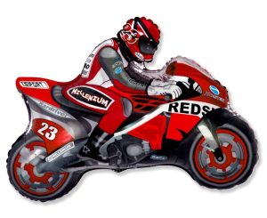 z Folienballon Motorrad Rot 84cm